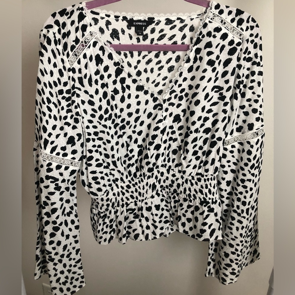 Leopard and lace express blouse